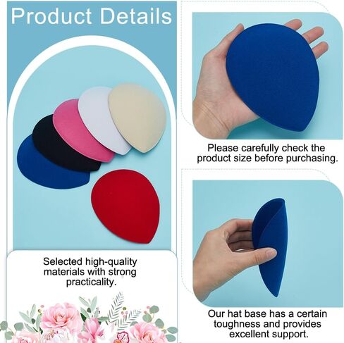FINGERINSPIRE 6 Colors Teardrop Fascinator Hat Base 5x4 inch EVA Millinery Base Cocktail Hats Making Base, Women Hat Craft Material Supply for Making Party Wedding Church Hat in Saudi Arabia