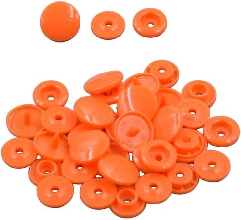 Tusrai Orange Plastic Snap Button Size 20 100Sets Sew On Plastic Snap Fasteners for Clothing Glossy T5 Round -B55 in Kuwait