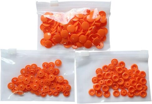 Tusrai Orange Plastic Snap Button Size 20 100Sets Sew On Plastic Snap Fasteners for Clothing Glossy T5 Round -B55 in Kuwait