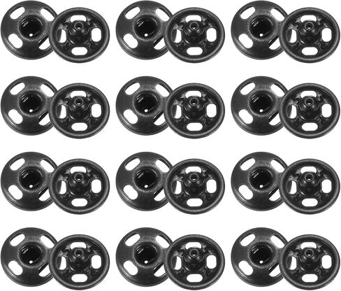 Harfington 48 مجموعة أزرار Sew-on Snap 7mm أزرار سحمة Snap Metal Snap Clasps مضغوط الثبات لإغلاق محفظة اليد حقيبة يدوية الخياطة ، الأسود in Saudi Arabia