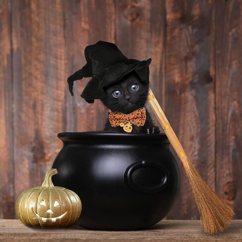 2pcs Halloween Cat Cat with Bow Tie & Bell ، Flowaway Fall Fall Spooky Hitten Powtie for small kitty and dogs festive pet escorby (Pumpkin & Ghost Pattern) in Kuwait