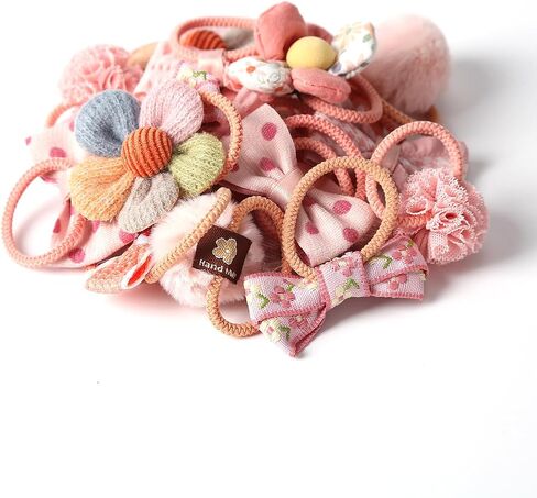 20 Pcs Small Dog Hair Bows with Rubber Bands,Cute Puppy Dog Small Bowknot Hair Bows,Mix Handmade Pet Grooming Flower Ball Bows for Small Dogs -Hair Accessories & Costume Decor (Pink) in Saudi Arabia