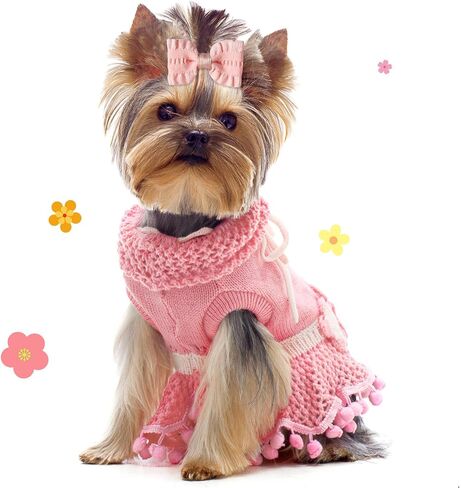20 Pcs Small Dog Hair Bows with Rubber Bands,Cute Puppy Dog Small Bowknot Hair Bows,Mix Handmade Pet Grooming Flower Ball Bows for Small Dogs -Hair Accessories & Costume Decor (Pink) in Saudi Arabia