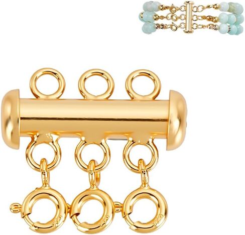 ADHANDMaker 925 Sterling Silver Silver Neterlace Lock Clasp ، 3-Strand Multi Netlace Clasp ، سلسلة حبات فاصل الطبقات لمشابك المجوهرات سوار سوار موسع ، بلاتينيوم ، بلاتينيوم in Kuwait