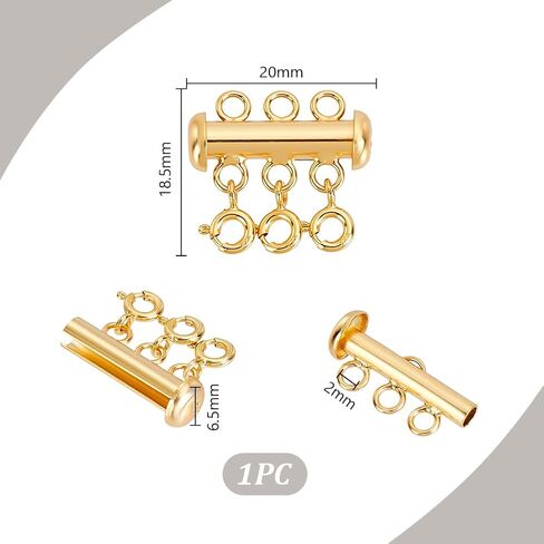 ADHANDMaker 925 Sterling Silver Silver Neterlace Lock Clasp ، 3-Strand Multi Netlace Clasp ، سلسلة حبات فاصل الطبقات لمشابك المجوهرات سوار سوار موسع ، بلاتينيوم ، بلاتينيوم in Kuwait