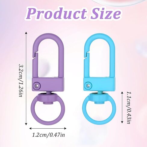 30pcs مشابك صغيرة لوبستر جراد البحر ، 32 مم ملونة سلسلة مفاتيح دوارة دوار مع السنانير Mini Buckle لعلامة الكلب مقطع كيس سحر كيس صنع سحر ، in Saudi Arabia