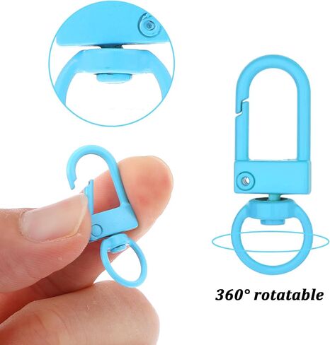 30pcs مشابك صغيرة لوبستر جراد البحر ، 32 مم ملونة سلسلة مفاتيح دوارة دوار مع السنانير Mini Buckle لعلامة الكلب مقطع كيس سحر كيس صنع سحر ، in Saudi Arabia