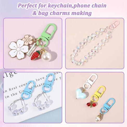 30pcs مشابك صغيرة لوبستر جراد البحر ، 32 مم ملونة سلسلة مفاتيح دوارة دوار مع السنانير Mini Buckle لعلامة الكلب مقطع كيس سحر كيس صنع سحر ، in Saudi Arabia