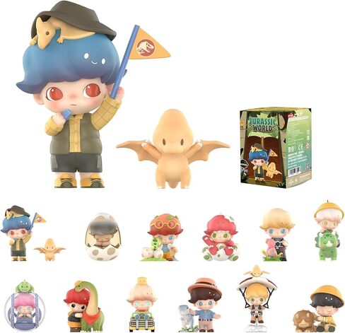 Pop Mart DiMoo Jurassic World Series Terms Follo Box ، وشخصيات التصميم العشوائي ، ألعاب القابلة للتحصيل ، ديكورات منزلية ، وهدايا عيد ميلاد العطلات للفتيات والفتيان ، صندوق واحد in Kuwait