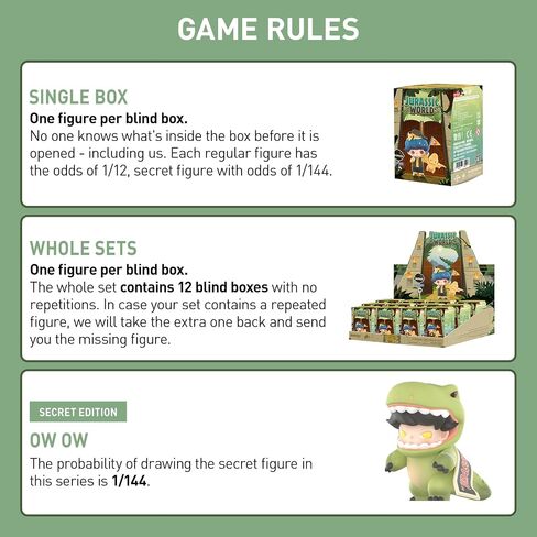 Pop Mart DiMoo Jurassic World Series Terms Follo Box ، وشخصيات التصميم العشوائي ، ألعاب القابلة للتحصيل ، ديكورات منزلية ، وهدايا عيد ميلاد العطلات للفتيات والفتيان ، صندوق واحد in Kuwait