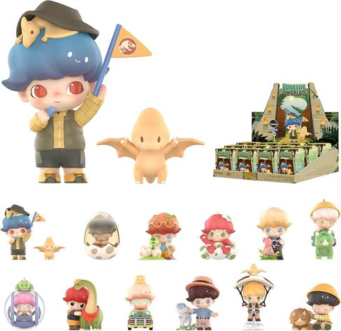 POP MART DIMOO Jurassic World Series Blind Box Figures, Random Design Action Figures Collectible Toys Home Decorations, Holiday Birthday Gifts for Girls and Boys, Single Box in Kuwait