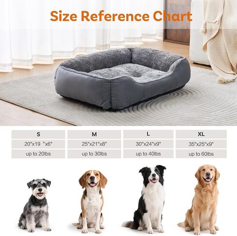 Dog Bed for Small Dogs Washable, Super Soft Durable Cat Bed, Warming Soft Calming Puppy Bed Pet Bed with Anti-Slip Bottom, Grey, 20 x 19 x 6inch in Saudi Arabia