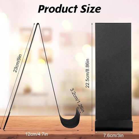 4 Pcs Metal Fancy Brochure Holder Display Flyer Brochure Holder Stand Table Vertical Countertop Literature Organizer for Booklets Pamphlet Magazine Menu Journals(Black) in Saudi Arabia