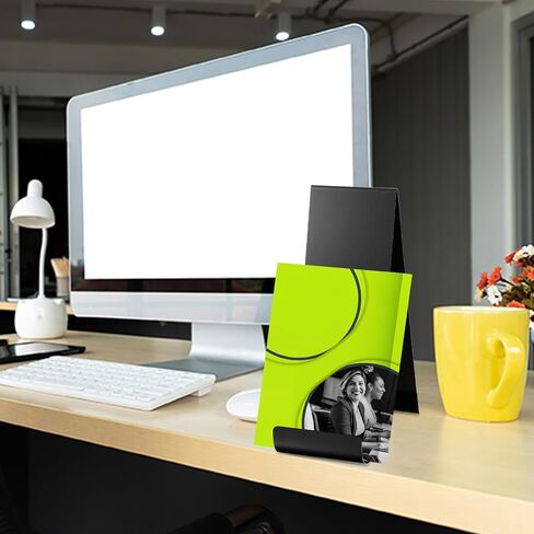 4 Pcs Metal Fancy Brochure Holder Display Flyer Brochure Holder Stand Table Vertical Countertop Literature Organizer for Booklets Pamphlet Magazine Menu Journals(Black) in Saudi Arabia