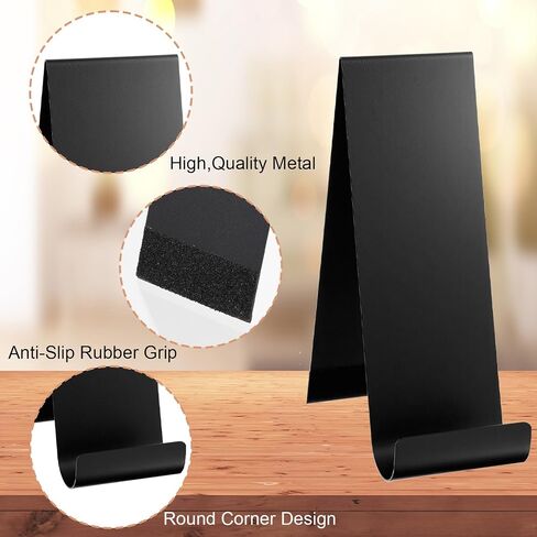 4 Pcs Metal Fancy Brochure Holder Display Flyer Brochure Holder Stand Table Vertical Countertop Literature Organizer for Booklets Pamphlet Magazine Menu Journals(Black) in Saudi Arabia