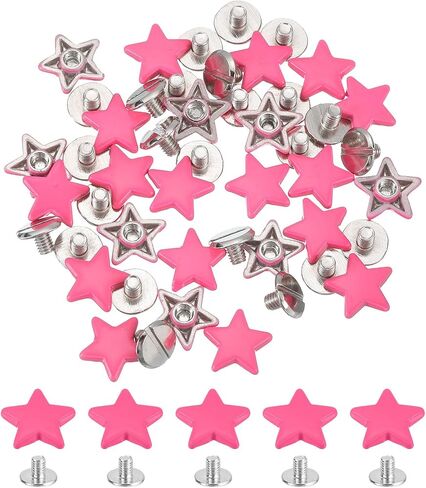 أزرار Uxcell Metal Star المسعيدات ، براميل النجمة برغي مسامير شرير ، مسامير جلدية معدنية للحرف الجلدية in Saudi Arabia