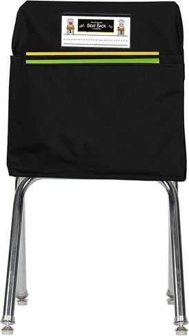 Seat Sack Student Chair Storage Pocket - 14", Single Pocket, Classroom Chair Organizer for Student Desks, Durable Over-the-Chair Storage, Black, 1-Pack in Saudi Arabia