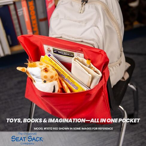 Seat Sack Student Chair Storage Pocket - 14", Single Pocket, Classroom Chair Organizer for Student Desks, Durable Over-the-Chair Storage, Black, 1-Pack in Saudi Arabia
