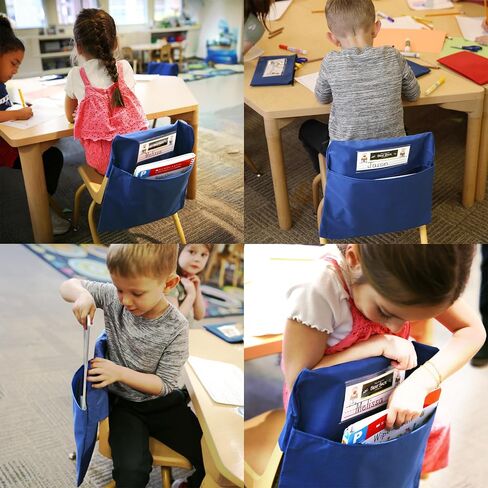 Seat Sack Student Chair Storage Pocket - 14", Single Pocket, Classroom Chair Organizer for Student Desks, Durable Over-the-Chair Storage, Black, 1-Pack in Saudi Arabia