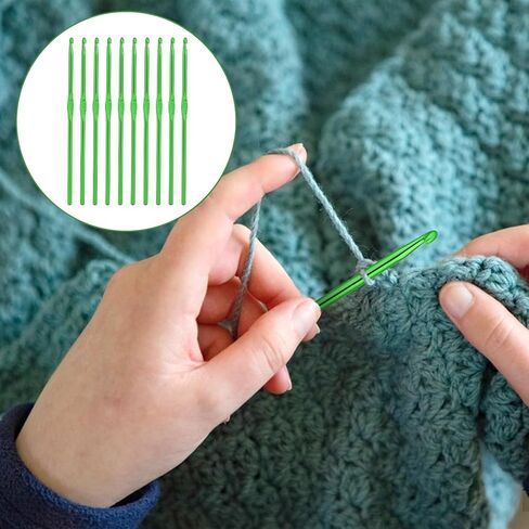 10 PCS Aluminium Crochet Hook 4mm US Size G (Size 6) Crochet Hook Teletles Teedles Metal Crochet Teedles letting letting for DIY Craft Yarn (Green) in Kuwait