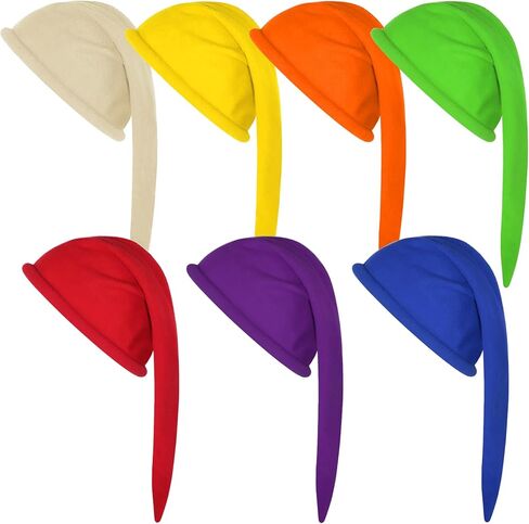 Halloween Christmas Dwarf Hats 7PCS Dwarf Cosplay Costume Hats Set Party Hats Multicolor in Saudi Arabia