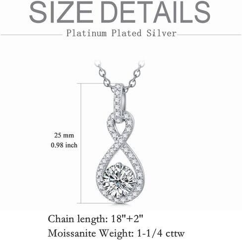 Moissanite Necklaces for Women Platinum Plated Silver 1 Carat Center Moissanite Halo Pendant Necklaces, 18''-20'' in Saudi Arabia