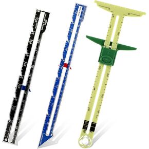 3 PCS Sewing Gauges, Seam Gauge for Sewings Measuring Tools Sliding Gauge Ruler, 5-in-1 T-Shaped Seam Guide Ruler, Sewing-Gauges with Sliding Marker for Knitting Crafting Sewing Beginner Supplies in Kuwait