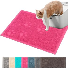 بساط صندوق فضلات القطط من داركيازي لحصيرة فضلات الأرضيات غير قابلة للانزلاق، تحكم في التناثر، سهل التنظيف، مقاوم للماء، ناعم على الكفوف (15.75 بوصة × 11.75 بوصة، أحمر وردي) in Kuwait