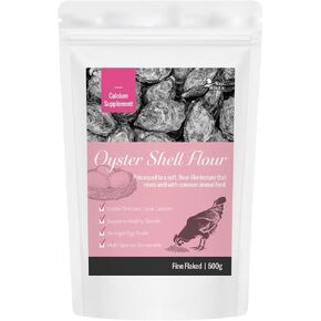 NICE WITCH'S Oyster Shell Flour 1.1 lb (500 g) – Finely Ground Calcium for Chickens, Ducks, Birds, Reptiles, Amphibians & More – Natural Source of Calcium | Korean Oyster Shell Powder/굴껍질 가루 in Saudi Arabia