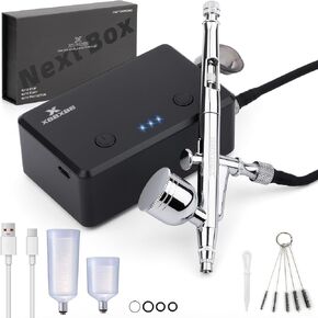 32PSI Professional Airbrush Kit with Compressor – Dual-Action Airbrush Gun Rechargeable & Portable for Painting Cake Decor Nail Art Tattoo Model Building in Saudi Arabia