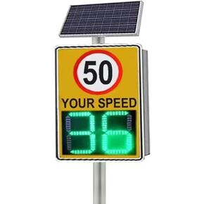 Solar Powered Speed Limit Radar Sign - High Brightness LED Display, Adjustable Reflective Road Warning Feedback Sign, 60x90 cm, Enhance Safety & Traffic Control in Saudi Arabia
