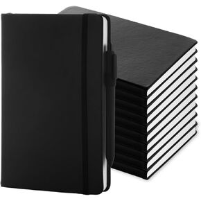 MIVIDE 10 Pack Journal Notebook Bulk with 10 Pens, A5 Lined Notebook Journals Bulk, Hardcover Notebook, College Ruled Notebook for Work Writing School Office, 5.7" x 8.3", Black in Saudi Arabia