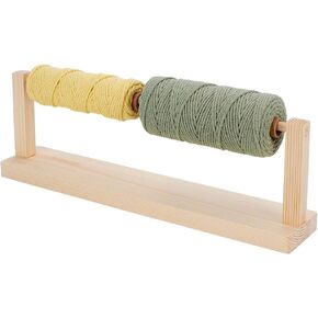 UNICRAFTALE Wooden Yarn Holder for Knitting Croche Supplies Single Rotating Yarn Ball Dispenser Stand Horizontal Yarn Spinner Ribbon Storage Organizer Rack Crochet Gift for Knitting Lovers in Kuwait