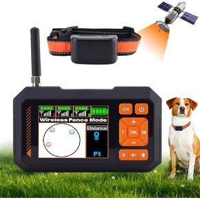 السياج الكهربائي للحيوانات الأليفة ، نظام السياج الكهربائي اللاسلكي غير المرئي ، GPS Smart Smart Remote Twip Function 2000 قدم قابلة للتعديل بطاريات مقاومة للماء مناسبة للحيوانات الأليفة الصغيرة/المتوسطة/الكبيرة in Kuwait