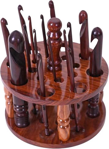 ArtsyCraftIn™ - Rosewood Jumbo Wooden Crochet Hooks Handmade 15 Sizes (Set 3.5 mm to 25 mm), Ergonomic Hooks for Arthritic Hands Yarn Craft,Knitting & Crocheting Needles | Only Crochets Hooks in Saudi Arabia