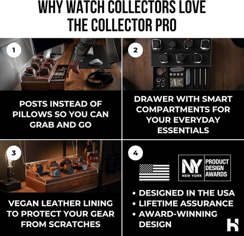 Elevate Your Watch Collection with The Watch Deck – Premium Watch Display Case for 4 Watches – Unique Valentine's Day Gift for Men – Wooden Mens Watch Box & Watch Case – Lifetime Assurance Included in Saudi Arabia