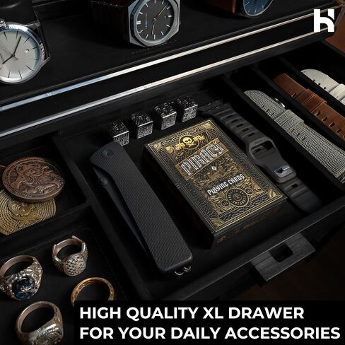 Elevate Your Watch Collection with The Watch Deck – Premium Watch Display Case for 4 Watches – Unique Valentine's Day Gift for Men – Wooden Mens Watch Box & Watch Case – Lifetime Assurance Included in Saudi Arabia
