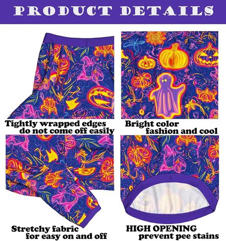 Dog Shirt for Large Dogs Neon Halloween Pumpkin Ghost Pajamas for Medium Large Dogs XL, Halloween in Kuwait