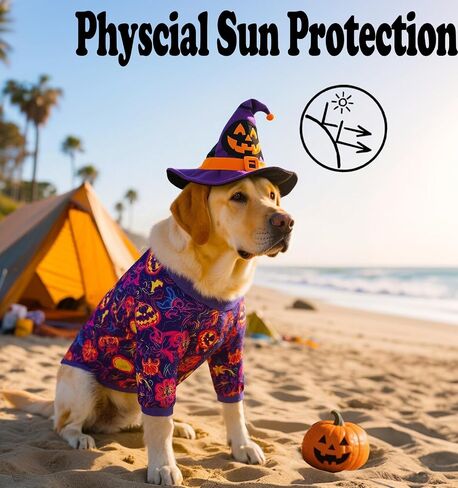 Dog Shirt for Large Dogs Neon Halloween Pumpkin Ghost Pajamas for Medium Large Dogs XL, Halloween in Kuwait