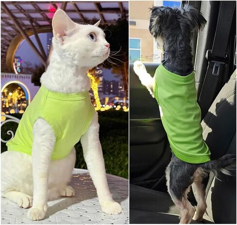 Summer Solid Color Dog T Shirts Cotton Cool Doggie Clothes Vest Basic Tess Casual Tops for Dogs Cats Puppies Fur Baby in Kuwait
