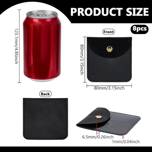 FINGERINSPIRE 8 Pcs Clear Small Jewelry Pouches 3.15x3.15inch White Square PU Leather and PVC Gift Bags with Snap Button for Earrings, Bracelets, and Jewelry Packaging for Sellers and Gift Givers in Saudi Arabia