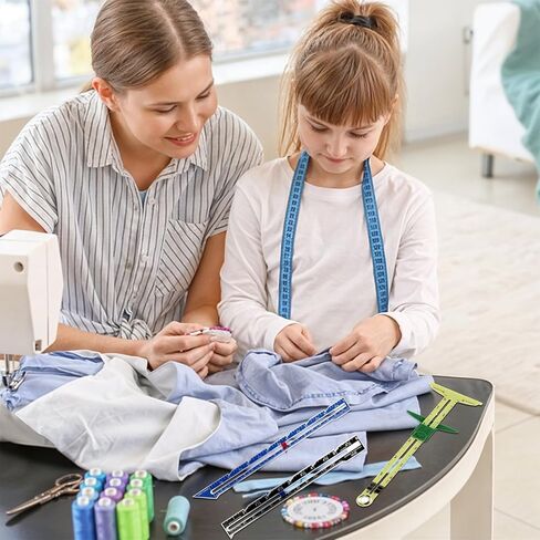 3 PCS Sewing Gauges, Seam Gauge for Sewings Measuring Tools Sliding Gauge Ruler, 5-in-1 T-Shaped Seam Guide Ruler, Sewing-Gauges with Sliding Marker for Knitting Crafting Sewing Beginner Supplies in Kuwait