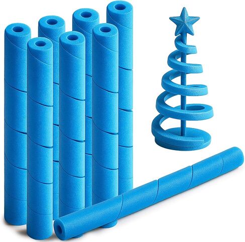 Frienda 8 Pack Pre Cut Spiral Foam Noodles for Modeling, DIY Arts and Crafts Supplies 30 Inch Blue Pre Cut Spiral Noodles Tube Craft Versatile Foam Rod Rope Cylinder in Saudi Arabia