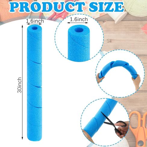 Frienda 8 Pack Pre Cut Spiral Foam Noodles for Modeling, DIY Arts and Crafts Supplies 30 Inch Blue Pre Cut Spiral Noodles Tube Craft Versatile Foam Rod Rope Cylinder in Saudi Arabia