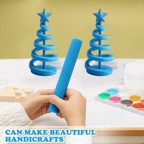 Frienda 8 Pack Pre Cut Spiral Foam Noodles for Modeling, DIY Arts and Crafts Supplies 30 Inch Blue Pre Cut Spiral Noodles Tube Craft Versatile Foam Rod Rope Cylinder in Saudi Arabia