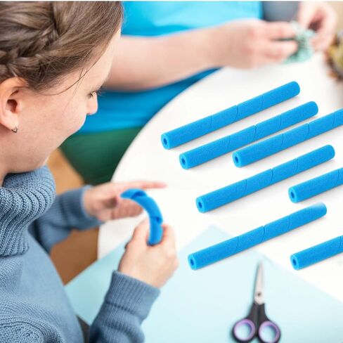 Frienda 8 Pack Pre Cut Spiral Foam Noodles for Modeling, DIY Arts and Crafts Supplies 30 Inch Blue Pre Cut Spiral Noodles Tube Craft Versatile Foam Rod Rope Cylinder in Saudi Arabia