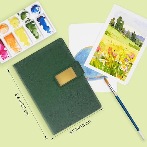 Watercolor Sketchbook,8.2 x 5.5 inch,20 Sheets Hot Press 100% Cotton 300 GSM 140lb,A5 Watercolor Paper for Art Painting, Drawing, Mixed Media in Kuwait