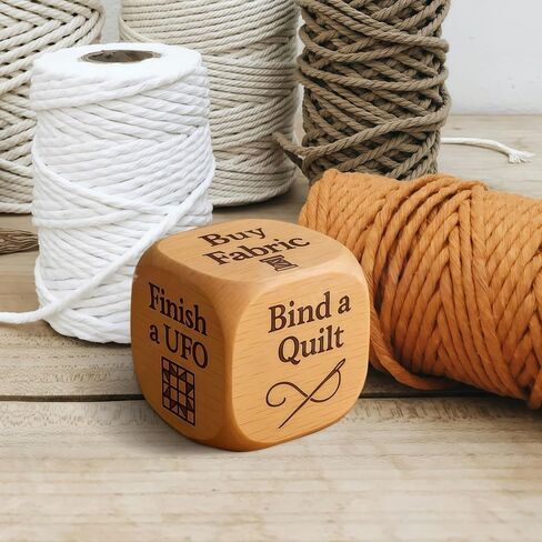 Quilter’s Dice, Baking/Party/Knitting/Sewing/Embroidery Activity Dice, Handmade Wooden Decision Dices with 6 Engraved Tasks, Fun Practical Tool Engraved Prompts (1, Baking) in Saudi Arabia