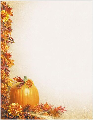 PaperDirect Auburn Delight يترك التوت النحاس خريف الخريف خريف الشكر قرطاسية الورق ، ورق الحدود ، الرأي in Kuwait