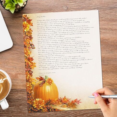 PaperDirect Auburn Delight يترك التوت النحاس خريف الخريف خريف الشكر قرطاسية الورق ، ورق الحدود ، الرأي in Kuwait